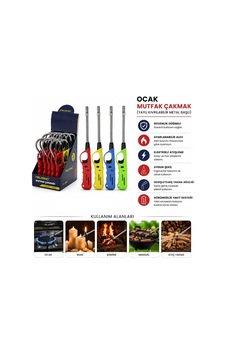 Yaylı Ocak Mutfak Çakmağı - Kıvrılabilir Metal Başlı - Karışık Renkler - 1 Adet Sarı Yaylı Ocak Mutfak Çakmağı - Kıvrılabilir Metal Başlı - Karışık Renkler - 1 Adet Sarı