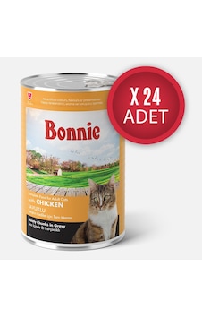 Bonnie Tavuklu Sos İçinde Et Parçacıklı Kedi Konservesi 400g x 24 Adet Bonnie Tavuklu Sos İçinde Et Parçacıklı Kedi Konservesi 400g x 24 Adet