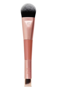 Real Techniques Cover & Conceal Çift Uçlu Makyaj Fırçası, Kusursuz Fondöten Kapsamı, Lekeleri Ve Kusurları Pürüzsüzleştiren Ve Kaplayan 2'si 1 Arada Fırça, Karıştırma Ve Parlatma Fırçası, 1 Adet