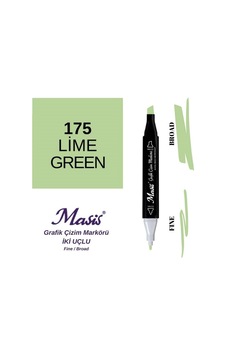 Çift Uçlu Marker Grafik Çizim Kalemi 175 Limon Yeşil