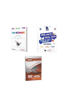 2027 Limit 8. Sınıf Fen Bilimleri El Kitabı + Mantık Sözel Görsel Okuma Grafik Ve Tablo Yorumlama Soru 3'lü Set 2027 Limit 8. Sınıf Fen Bilimleri El Kitabı + Mantık Sözel Görsel Okuma Grafik Ve Tablo Yorumlama Soru 3'lü Set