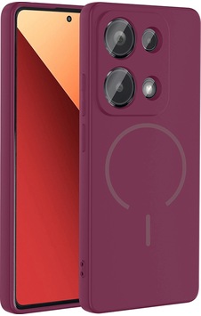 Xiaomi Redmi Note 13 Pro 4g Kılıf M-safe Şarj Özellikli Zore Meta Kapak Mürdüm Xiaomi Redmi Note 13 Pro 4g Kılıf M-safe Şarj Özellikli Zore Meta Kapak Mürdüm