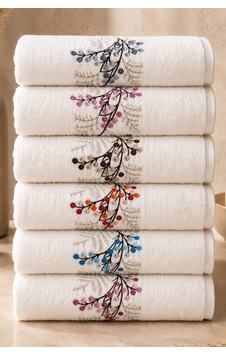 Nakışlı Kadife 6'lı 50x90 El, Yüz & Baş Havlu Seti - Çeyizlik Havlu Seti, 1200gr, Premium, Yumuşak, Emici Ve Dayanıklı Krem Nakışlı Kadife 6'lı 50x90 El, Yüz & Baş Havlu Seti - Çeyizlik Havlu Seti, 1200gr, Premium, Yumuşak, Emici Ve Dayanıklı Krem
