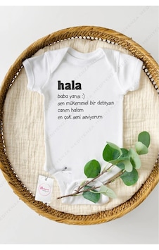 Hediyenza Hala Baba Yarısı Özel Tasarım Bebek Zıbın Pamuklu Çıtçıtlı Body Beyaz Hediyenza Hala Baba Yarısı Özel Tasarım Bebek Zıbın Pamuklu Çıtçıtlı Body Beyaz