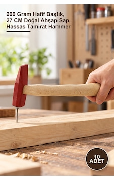 10 Adet Ahşap Saplı Dövme Çelik Çekiç 200 Gram Hafif Başlık, 27 Cm Doğal Ahşap Sap, Hassas Tamirat Hammer 10 Adet Ahşap Saplı Dövme Çelik Çekiç 200 Gram Hafif Başlık, 27 Cm Doğal Ahşap Sap, Hassas Tamirat Hammer
