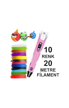 Pembe 3d Kalem Yazıcı+10 Renk 20 Metre 10x2metre Pla Filament Pembe 3d Kalem Yazıcı+10 Renk 20 Metre 10x2metre Pla Filament