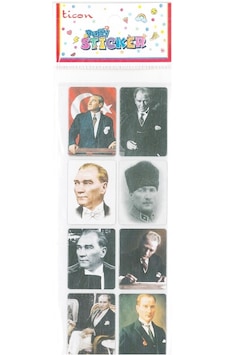Ticon Sticker Renkli Atatürk 4x2,8 Cm