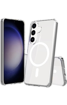 Samsung Uyumlu Galaxy S25 Fe Kılıf M-safe Şarj Özellikli Şeffaf Sert Pc Zore Embos Kapak