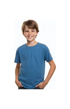 Panios Kids Unisex Çocuk Düz Kısa Kollu T-shirt Mavi Panios Kids Unisex Çocuk Düz Kısa Kollu T-shirt Mavi