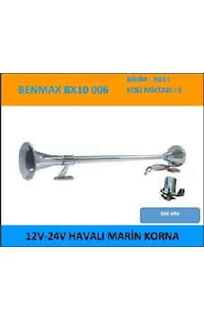 Unıversal Marin Havalı Korna 12v-24v 650mm - Benmax-bx10006 Unıversal Marin Havalı Korna 12v-24v 650mm - Benmax-bx10006