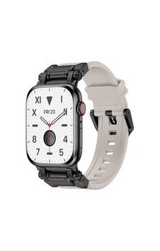 Zore Watch 7 45mm Clo Krd-101 Titanyum Metal Başlıklı Silikon Kordon-siyah-starlight Zore Watch 7 45mm Clo Krd-101 Titanyum Metal Başlıklı Silikon Kordon-siyah-starlight
