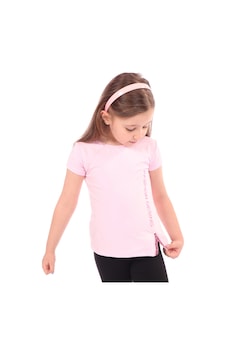 Toontoy Kids Toontoy Kız Bebek Baskılı Bisiklet Yaka Kısa Kollu Tişört - Yırtmaçlı Pembe Toontoy Kids Toontoy Kız Bebek Baskılı Bisiklet Yaka Kısa Kollu Tişört - Yırtmaçlı Pembe