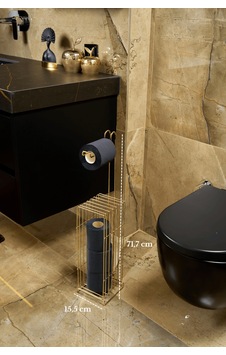 Parlak Altın Kare Köşeli Şık Tuvalet Kağıtlığı Ve Yedekli Rulo Standı, Banyo Düzenleyici, Dispenser Parlak Altın Kare Köşeli Şık Tuvalet Kağıtlığı Ve Yedekli Rulo Standı, Banyo Düzenleyici, Dispenser