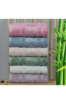 6 Adet Bambu El Havlusu 50x90cm El Yüz Havlu Seti Renkli