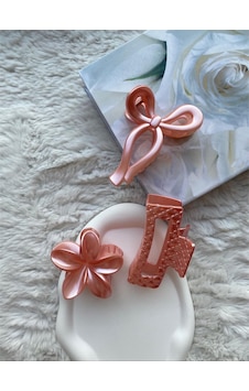 3'lü Set Fiyonk,lotus,dikdörtgen Toka 2 Çok Renkli 3'lü Set Fiyonk,lotus,dikdörtgen Toka 2 Çok Renkli