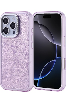Apple Uyumlu iPhone 16 Pro Kılıf Taşlı Tasarım Zore Kapi Kapak Lila Apple Uyumlu iPhone 16 Pro Kılıf Taşlı Tasarım Zore Kapi Kapak Lila