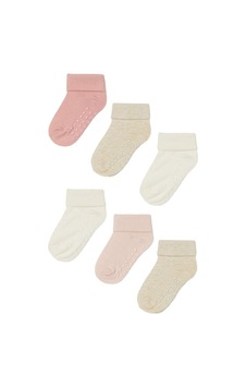 Mem Socks Sku:mır8690010038401 Mem Socks 6'lı Organik Pamuklu Kaydırmaz Çocuk-bebek Çorabı Pembe-bej-krem, 6-18 Ay Sku: Mır8690010038401 01