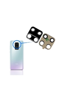 Xiaomi Uyumlu Redmi Note 9 Pro Arka Kamera Camı Lens Yapışkanlı Siyah