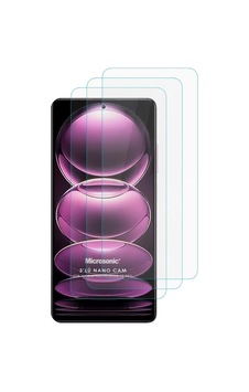 Microsonic Xiaomi Redmi Note 12 Pro Screen Protector Nano Glass Cam Ekran Koruyucu 3 Lü Paket