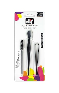 Elly Yüz Bakım Seti Cımbız, Kaş Usturası Ve Maskara Fırçası Ellyfaceset03
