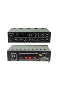 König K-80 Mini 80 W 100V/70V/4-16 OHM USB/SD/Bluetooth 2 Bölgeli Trafolu Anfi König K-80 Mini 80 W 100V/70V/4-16 OHM USB/SD/Bluetooth 2 Bölgeli Trafolu Anfi