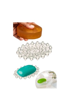 Palm Şeffaf Kristal Katı Sabunluk - Kaymaz Tabanlı Dekoratif Banyo Sabunluğu Gümüş - 864200448 Gümüş