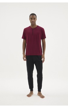 Kocabey Kkt-26155 Erkek Midi Yaka Pijama Takımı Mürdüm Kocabey Kkt-26155 Erkek Midi Yaka Pijama Takımı Mürdüm