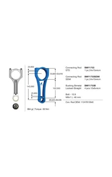 Bmy 1703 Piston Kolu Bmw N47 C20 B47 C20 E60 F10 F20 F30 E90 E84 E83 F25 E92 E93 F32 F34 F36 / Mını R55 R56 R57 R58 R59 R60 R61 / Toyota Avensıs Verso 1.6l 1ww Wwt270 War20 D4-d Dizel 03-08 11247812640-13201wa010 - Bmy 1703 Piston Kolu Bmw N47 C20 B47 C20 E60 F10 F20 F30 E90 E84 E83 F25 E92 E93 F32 F34 F36 / Mını R55 R56 R57 R58 R59 R60 R61 / Toyota Avensıs Verso 1.6l 1ww Wwt270 War20 D4-d Dizel 03-08 11247812640-13201wa010 -