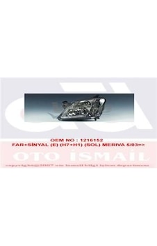 VALEO 88511 Far Sol - Sinyal Merıva 03- Elektrikli H7-H1 VALEO 88511 Far Sol - Sinyal Merıva 03- Elektrikli H7-H1