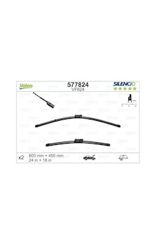 VALEO 577824 Valeo Silencio X-Trm Flat Blade Vm824 (X2) (650-450 Mm) Skoda Octavia3 VALEO 577824 Valeo Silencio X-Trm Flat Blade Vm824 (X2) (650-450 Mm) Skoda Octavia3
