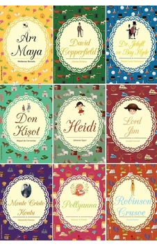 İlk Kütüphanem-çocuk Klasikleri Heidi-pollyanna-arı Maya-lord Jim-don Kişot-robinson Crusoe+3kitap