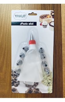 Metal Uçlu Krema Sıkma Torbası 10 Parça Beyaz - Metalik