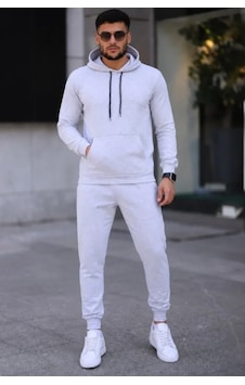 Butik İstanbul Erkek İki İplik Kapüşonlu Kanguru Cepli Sweatshirt Jogger Pantolon Alt Üst Eşofman Takımı -beyaz Butik İstanbul Erkek İki İplik Kapüşonlu Kanguru Cepli Sweatshirt Jogger Pantolon Alt Üst Eşofman Takımı -beyaz