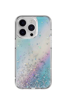 Apple Uyumlu iPhone 14 Pro Kılıf Parlayan Simli Şeffaf Lisanslı Switcheasy Starfield Kapak Colorful