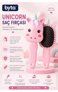 Unicorn Çocuk Saç Fırçası Dolaşık Açıcı, Yumuşak Uçlu Ergonomik Sevimli Tarama Fırçası Unicorn Çocuk Saç Fırçası Dolaşık Açıcı, Yumuşak Uçlu Ergonomik Sevimli Tarama Fırçası