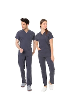 İba Medikal Füme Flexcool Likralı Doktor Hemşire Scrubs Unisex