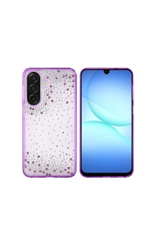 Samsung Galaxy Uyumlu A26 Kılıf Airbag Tasarımlı Damla Taşlı Şeffaf Zore Pera Silikon Kapak - Mor Samsung Galaxy Uyumlu A26 Kılıf Airbag Tasarımlı Damla Taşlı Şeffaf Zore Pera Silikon Kapak - Mor