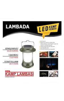Lambada Kamp Feneri Lambası Güneş Enerjili Ve Type-c Şarzlı
