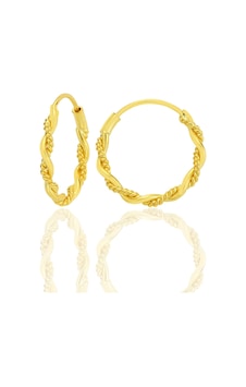Gümüş Altın Yaldızlı İşlemeli Çift Burgulu 18 Mm Halka Küpe Barcode Altın Gümüş Altın Yaldızlı İşlemeli Çift Burgulu 18 Mm Halka Küpe Barcode Altın