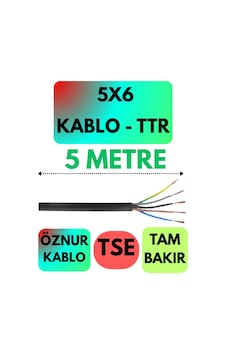 Öznur 5x6 Ttr Kablo Siyah Metre Seçenekli - 5 Metre Öznur 5x6 Ttr Kablo Siyah Metre Seçenekli - 5 Metre