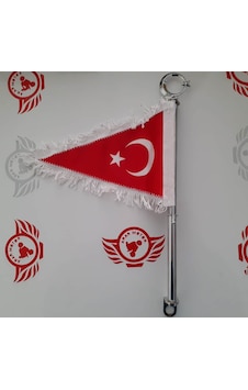 Motosiklet Makam Bayrağı Filama Beyaz Püsküllü Motosiklet Makam Bayrağı Filama Beyaz Püsküllü