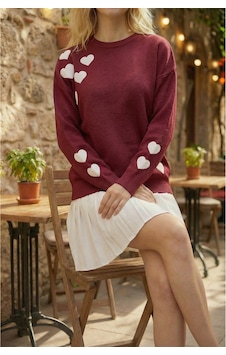 Sayzen Your Shine Kalp Nakışlı Basic Kadın Kazak Tyc78b078cf67382cd7ae1700 Bordo Sayzen Your Shine Kalp Nakışlı Basic Kadın Kazak Tyc78b078cf67382cd7ae1700 Bordo