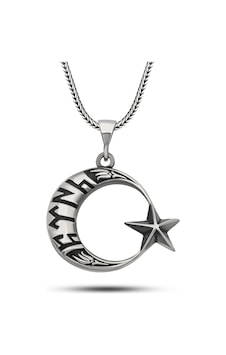 925 Ayar Gümüş Göktürkçe Türk Yazılı Ay Yıldız Erkek Kolye Renkli 57138757 925 Ayar Gümüş Göktürkçe Türk Yazılı Ay Yıldız Erkek Kolye Renkli 57138757