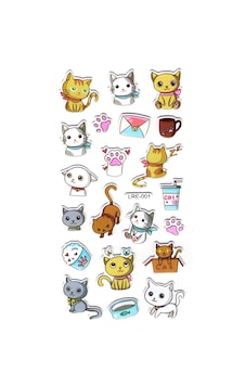 Sticker Kabartmalı Stiker Defter Planlayıcı Etiket Lre-001 - 17 x 9 CM - Pati Mektup Kedi Sticker Kabartmalı Stiker Defter Planlayıcı Etiket Lre-001 - 17 x 9 CM - Pati Mektup Kedi
