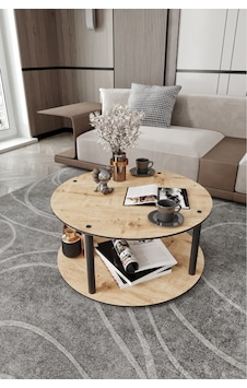 Dekoratif Mdf Masivo Orta Sehpa 70x70 Yuvarlak Safir Meşe Meşe Dekoratif Mdf Masivo Orta Sehpa 70x70 Yuvarlak Safir Meşe Meşe