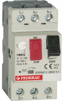 Federal Fmk25 Motor Koruma Şaleri 9-14 Federal Fmk25 Motor Koruma Şaleri 9-14