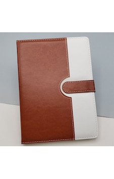 Çizgili Termo Deri Defter Kahverengi Çizgili Termo Deri Defter Kahverengi