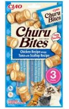 Ciao Churu Bites Tavuk Sargılı Deniz Taraklı ve Ton Balıklı Kedi Ödül Maması 3 x 10 G Ciao Churu Bites Tavuk Sargılı Deniz Taraklı ve Ton Balıklı Kedi Ödül Maması 3 x 10 G