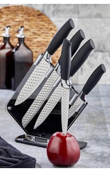 Cooker Ckr-2819 6 Parça Bıçak Seti Gri - Siyah Cooker Ckr-2819 6 Parça Bıçak Seti Gri - Siyah