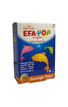 New Life Efa Pop Omega 3 60 Kapsül Balık Yağı New Life Efa Pop Omega 3 60 Kapsül Balık Yağı
